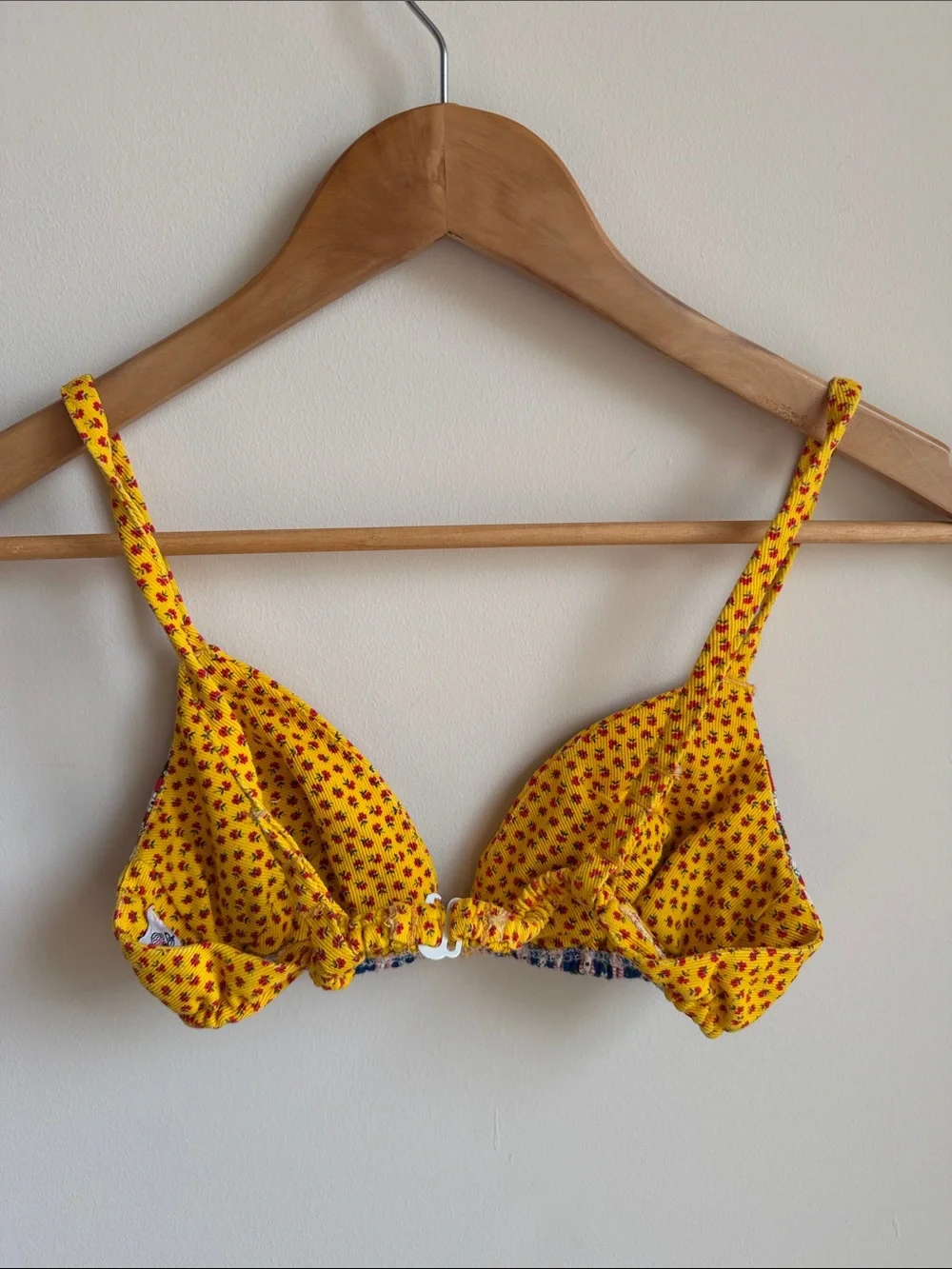 VTG Lanz of Salzburg Patchwork Ribbed Bikini Top
